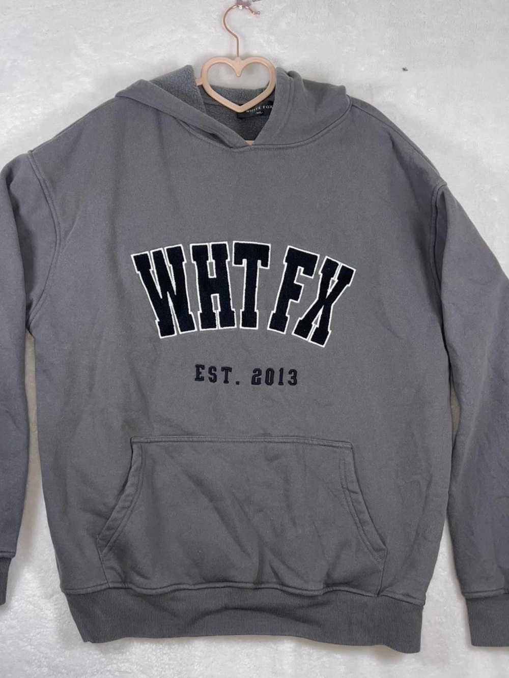 White fox gray hoodie